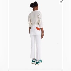 Mother Insider Crop Step Fray “Bad Ass” Embroidered Size 27